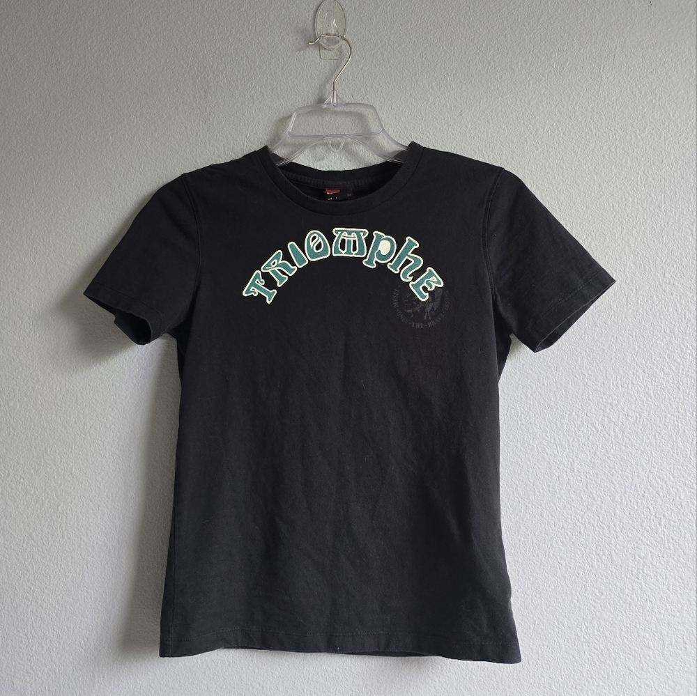 Diesel Triomphe Graphic Printed Y2K Baby Tee size L